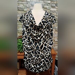 Womens 3X Multicolored Patterned Blouse Business Casual Office